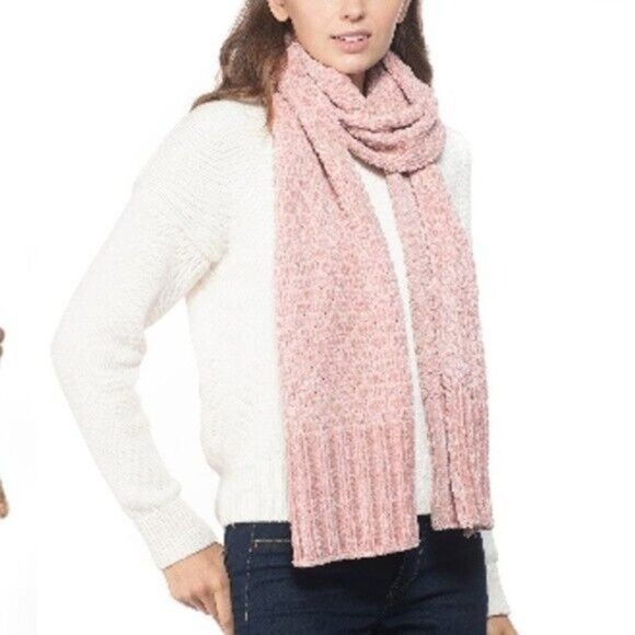 Charter Club Chenille Muffler Scarf Shimmer Strands Blush Pink NWT - Picture 1 of 3